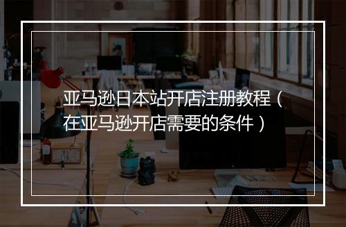 亚马逊日本站开店注册教程（在亚马逊开店需要的条件）