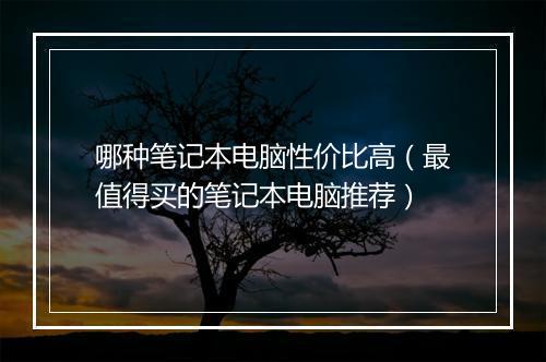 哪种笔记本电脑性价比高（最值得买的笔记本电脑推荐）