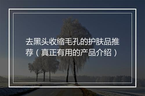 去黑头收缩毛孔的护肤品推荐（真正有用的产品介绍）
