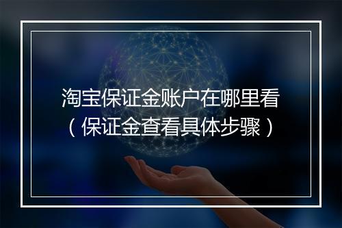 淘宝保证金账户在哪里看（保证金查看具体步骤）