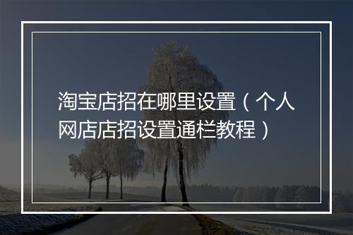 淘宝店招在哪里设置（个人网店店招设置通栏教程）