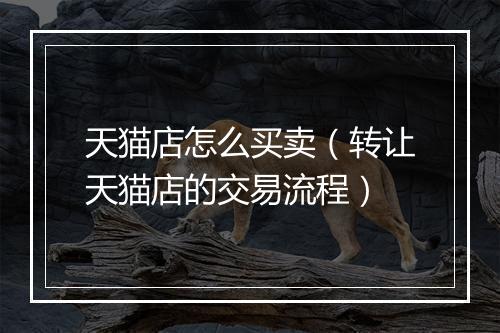 天猫店怎么买卖（转让天猫店的交易流程）