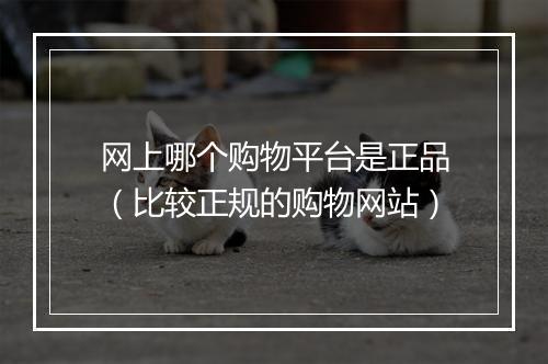 网上哪个购物平台是正品（比较正规的购物网站）