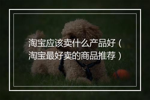 淘宝应该卖什么产品好（淘宝最好卖的商品推荐）