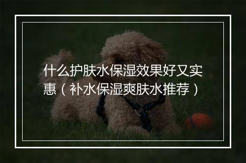 什么护肤水保湿效果好又实惠（补水保湿爽肤水推荐）