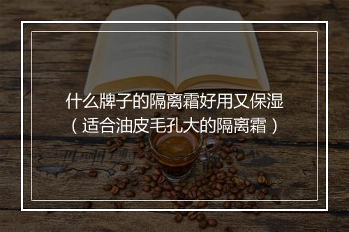 什么牌子的隔离霜好用又保湿（适合油皮毛孔大的隔离霜）