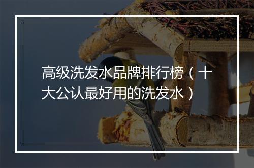 高级洗发水品牌排行榜（十大公认最好用的洗发水）