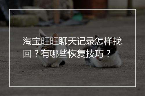 淘宝旺旺聊天记录怎样找回？有哪些恢复技巧？