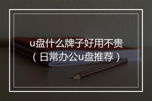 u盘什么牌子好用不贵（日常办公u盘推荐）