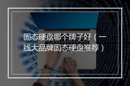 固态硬盘哪个牌子好（一线大品牌固态硬盘推荐）