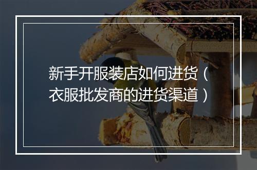 新手开服装店如何进货（衣服批发商的进货渠道）
