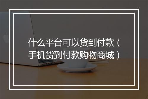 什么平台可以货到付款（手机货到付款购物商城）