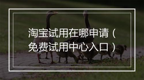 淘宝试用在哪申请（免费试用中心入口）