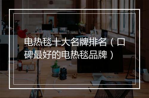 电热毯十大名牌排名（口碑最好的电热毯品牌）