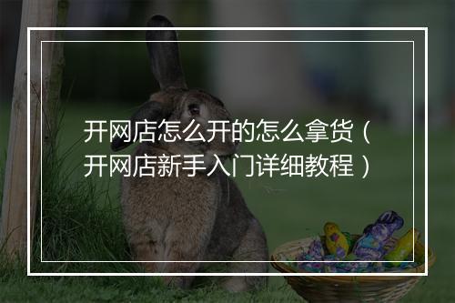 开网店怎么开的怎么拿货（开网店新手入门详细教程）