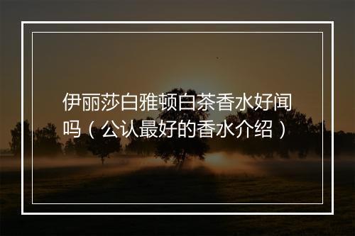 伊丽莎白雅顿白茶香水好闻吗（公认最好的香水介绍）