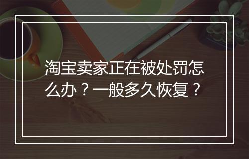 淘宝卖家正在被处罚怎么办？一般多久恢复？