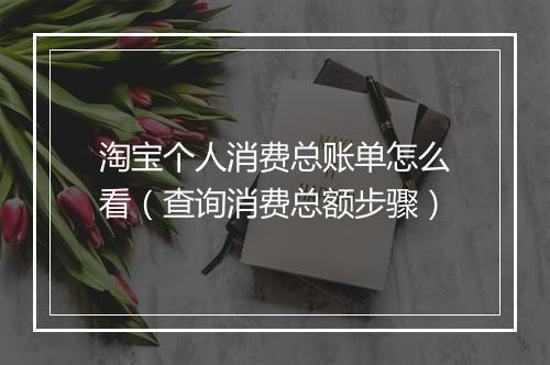 淘宝个人消费总账单怎么看（查询消费总额步骤）