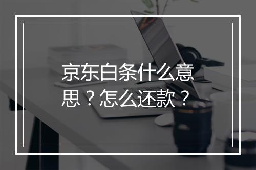 京东白条什么意思？怎么还款？
