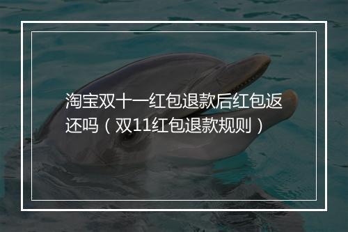 淘宝双十一红包退款后红包返还吗（双11红包退款规则）