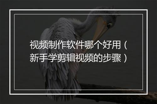 视频制作软件哪个好用（新手学剪辑视频的步骤）