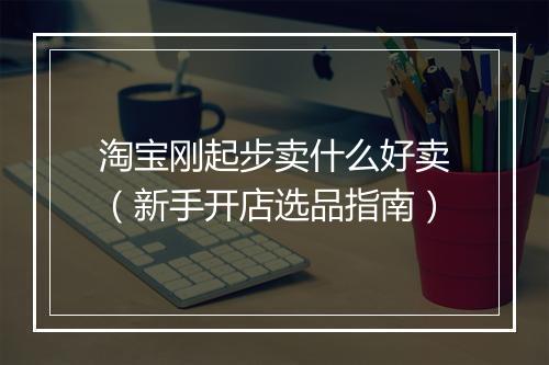淘宝刚起步卖什么好卖（新手开店选品指南）