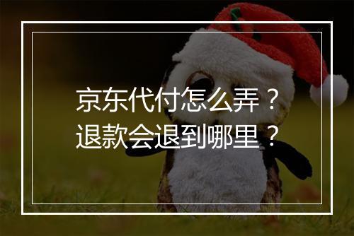 京东代付怎么弄？退款会退到哪里？