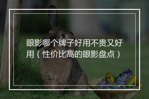 眼影哪个牌子好用不贵又好用（性价比高的眼影盘点）