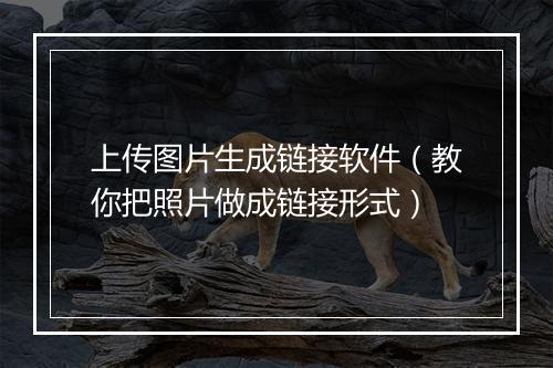 上传图片生成链接软件（教你把照片做成链接形式）