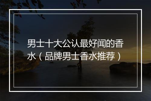 男士十大公认最好闻的香水（品牌男士香水推荐）