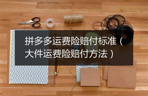 拼多多运费险赔付标准（大件运费险赔付方法）