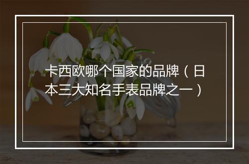 卡西欧哪个国家的品牌（日本三大知名手表品牌之一）
