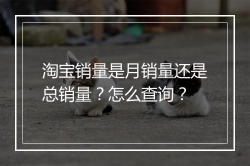 淘宝销量是月销量还是总销量？怎么查询？