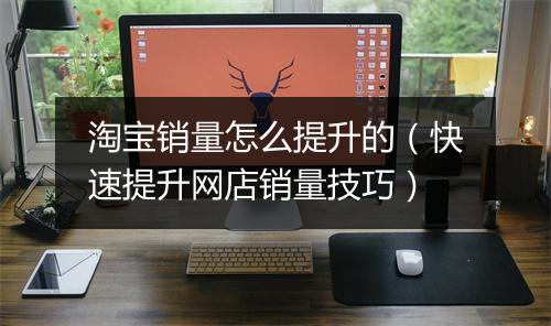 淘宝销量怎么提升的（快速提升网店销量技巧）