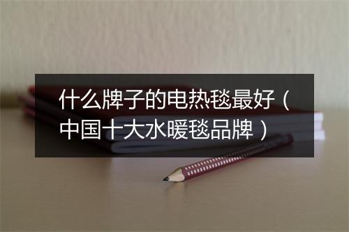 什么牌子的电热毯最好（中国十大水暖毯品牌）