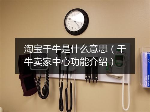 淘宝千牛是什么意思（千牛卖家中心功能介绍）
