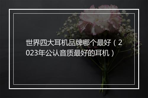 世界四大耳机品牌哪个最好（2023年公认音质最好的耳机）