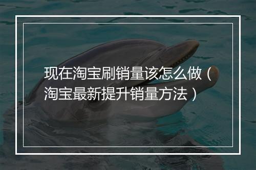 现在淘宝刷销量该怎么做（淘宝最新提升销量方法）
