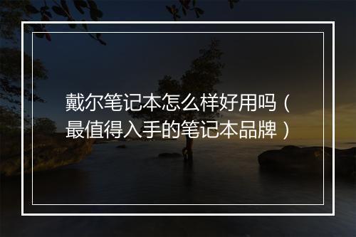 戴尔笔记本怎么样好用吗（最值得入手的笔记本品牌）