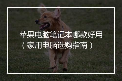 苹果电脑笔记本哪款好用（家用电脑选购指南）