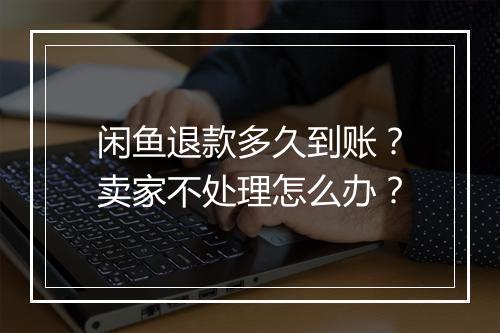闲鱼退款多久到账？卖家不处理怎么办？