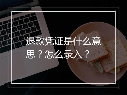 退款凭证是什么意思？怎么录入？