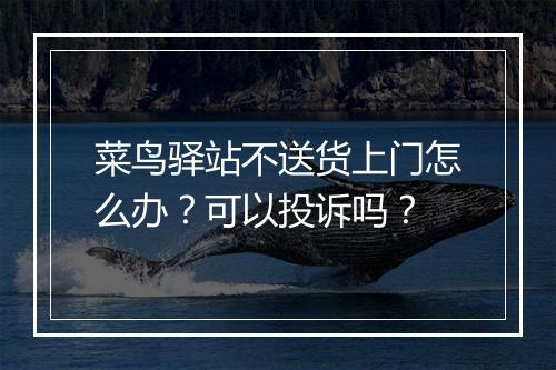 菜鸟驿站不送货上门怎么办？可以投诉吗？