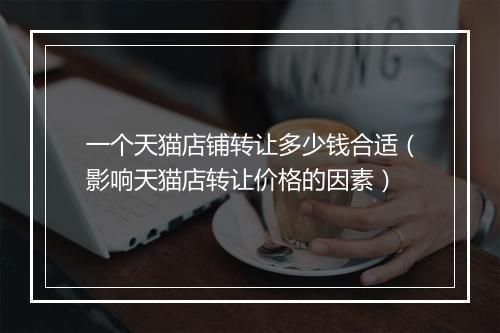 一个天猫店铺转让多少钱合适（影响天猫店转让价格的因素）