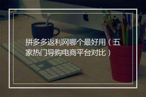 拼多多返利网哪个最好用（五家热门导购电商平台对比）