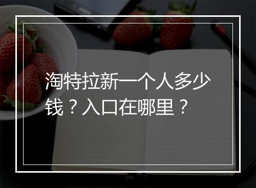 淘特拉新一个人多少钱？入口在哪里？