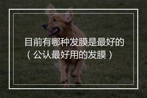 目前有哪种发膜是最好的（公认最好用的发膜）