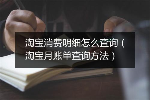 淘宝消费明细怎么查询（淘宝月账单查询方法）
