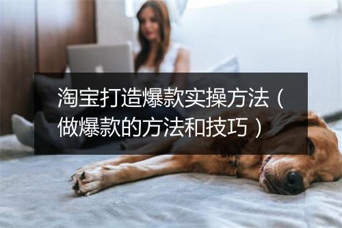 淘宝打造爆款实操方法（做爆款的方法和技巧）