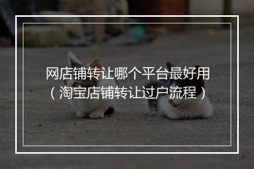网店铺转让哪个平台最好用（淘宝店铺转让过户流程）